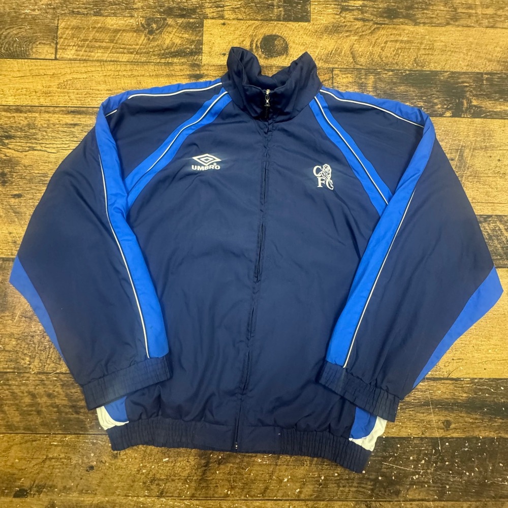 Umbro Chelsea FC Mens Track Jacket Blue Full Zip Soccer Training Coat Small